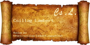 Csillag Lambert névjegykártya